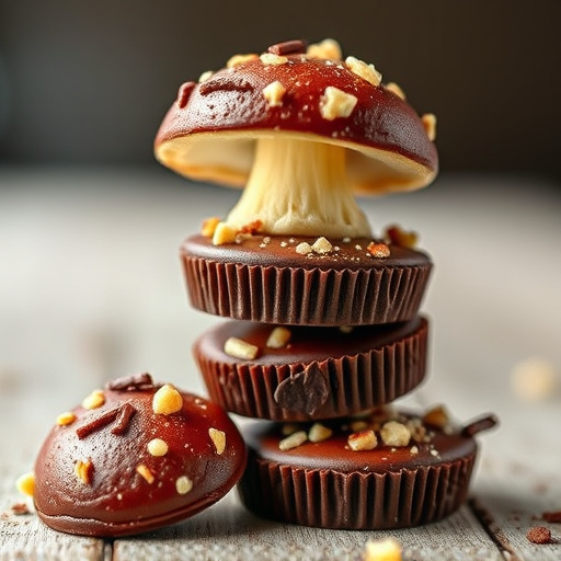 Stacked Magic Mushroom Chocolates Macro