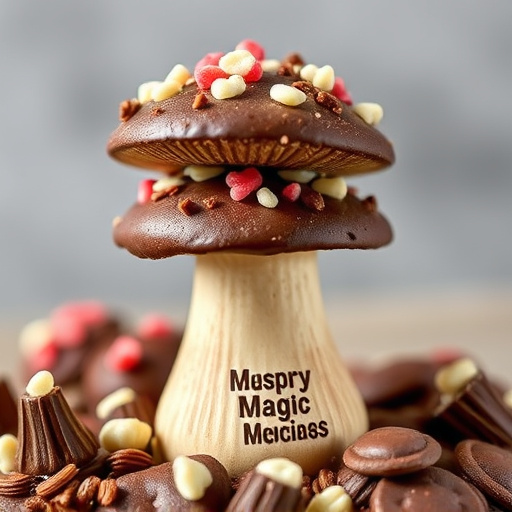 Stacked Magic Mushroom Chocolates Macro