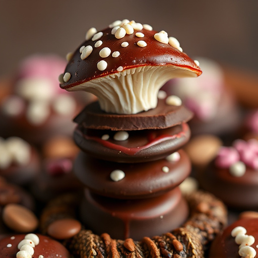 Stacked Magic Mushroom Chocolates Macro