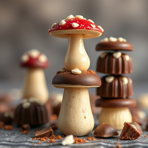 Stacked Magic Mushroom Chocolates Macro