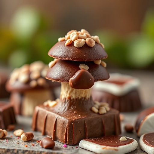 Stacked Magic Mushroom Chocolates Macro