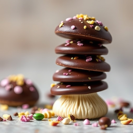 Stacked Magic Mushroom Chocolates Macro