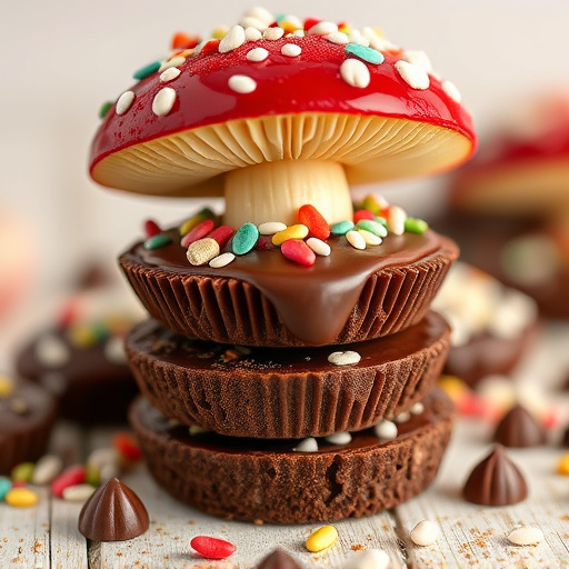 Stacked Magic Mushroom Chocolates Macro
