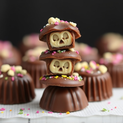 Stacked Magic Mushroom Chocolates Macro