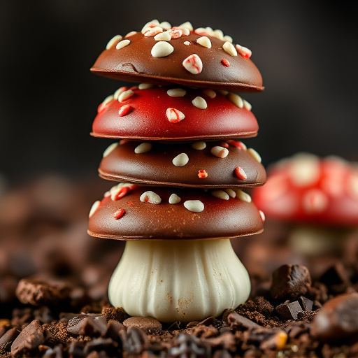 Stacked Magic Mushroom Chocolates Macro