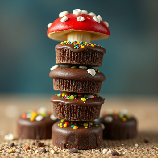 Stacked Magic Mushroom Chocolates Macro