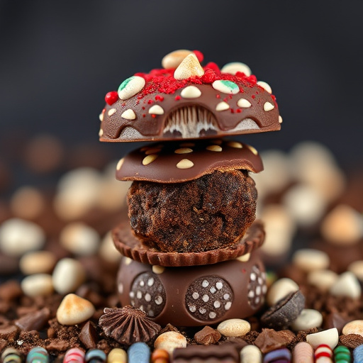 Stacked Magic Mushroom Chocolates Macro