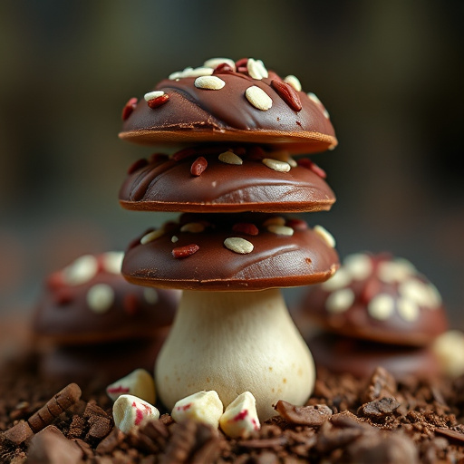 Stacked Magic Mushroom Chocolates Macro