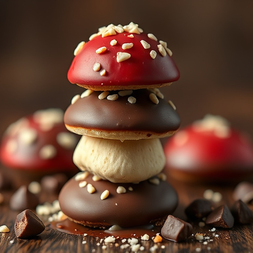Stacked Magic Mushroom Chocolates Macro