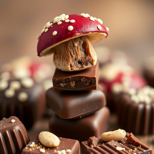 Stacked Magic Mushroom Chocolates Macro
