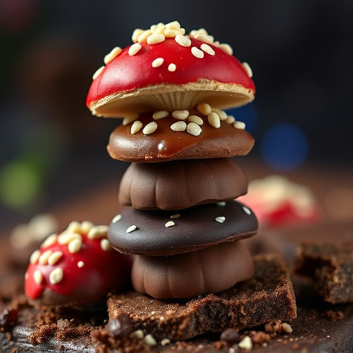 Stacked Magic Mushroom Chocolates Macro