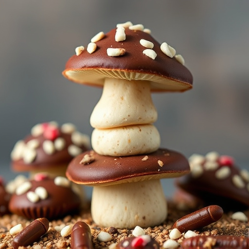 Stacked Magic Mushroom Chocolates Macro