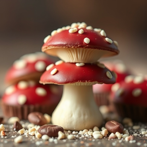Stacked Magic Mushroom Chocolates Macro
