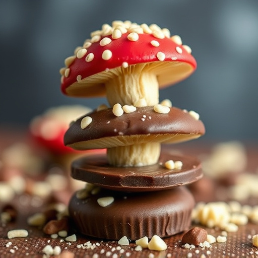 Stacked Magic Mushroom Chocolates Macro