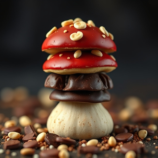 Stacked Magic Mushroom Chocolates Macro