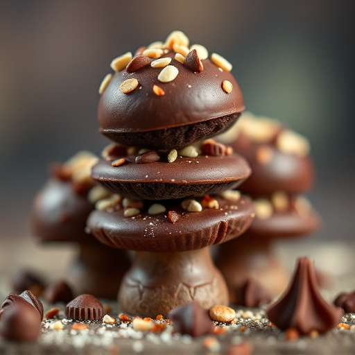 Stacked Magic Mushroom Chocolates Macro