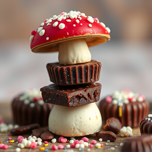 Stacked Magic Mushroom Chocolates Macro