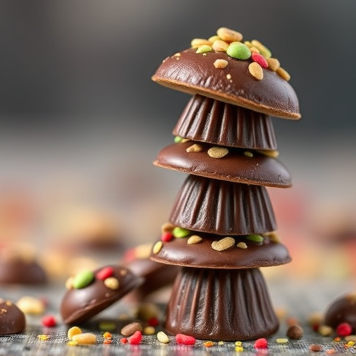 Stacked Magic Mushroom Chocolates Macro