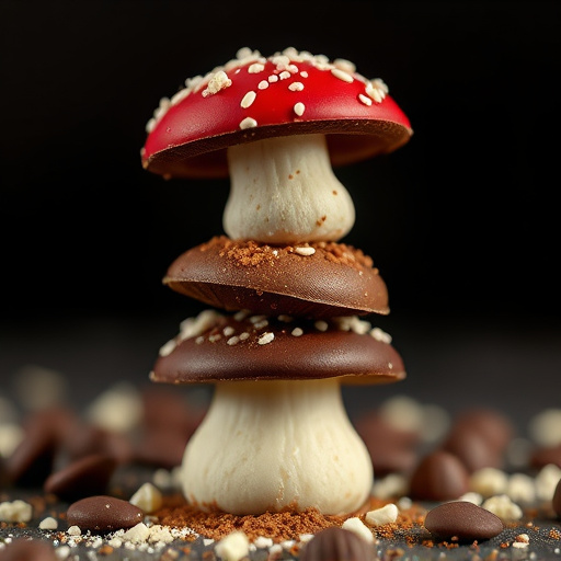 Stacked Magic Mushroom Chocolates Macro