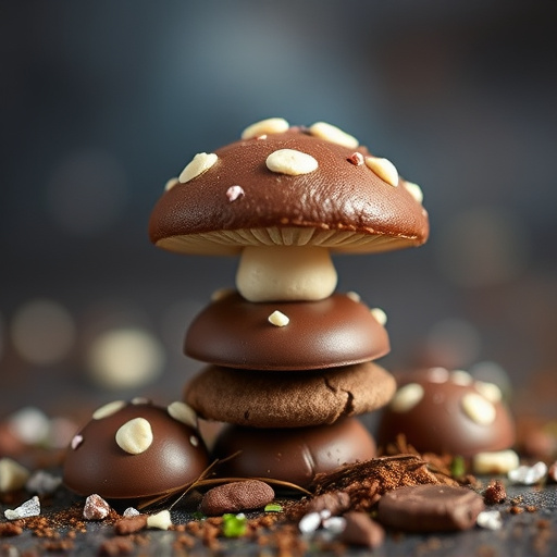 Stacked Magic Mushroom Chocolates Macro