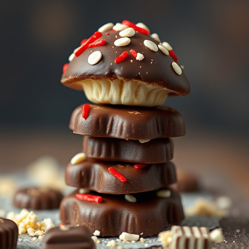 Stacked Magic Mushroom Chocolates Macro