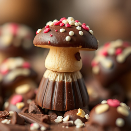 Stacked Magic Mushroom Chocolates Macro
