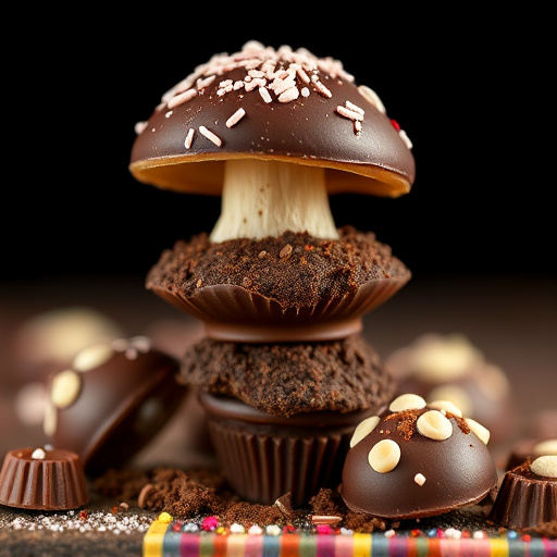 Stacked Magic Mushroom Chocolates Macro