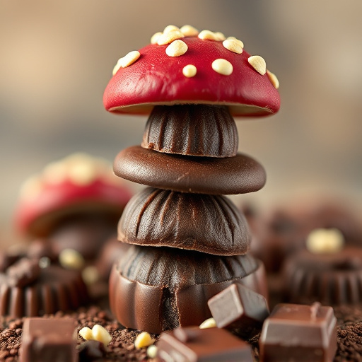 Stacked Magic Mushroom Chocolates Macro