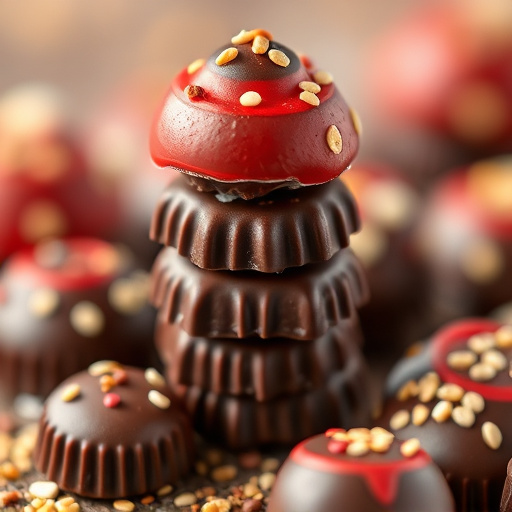 Stacked Magic Mushroom Chocolates Macro