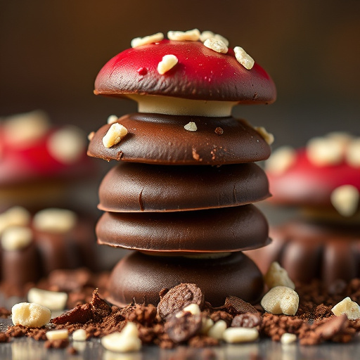 Stacked Magic Mushroom Chocolates Macro