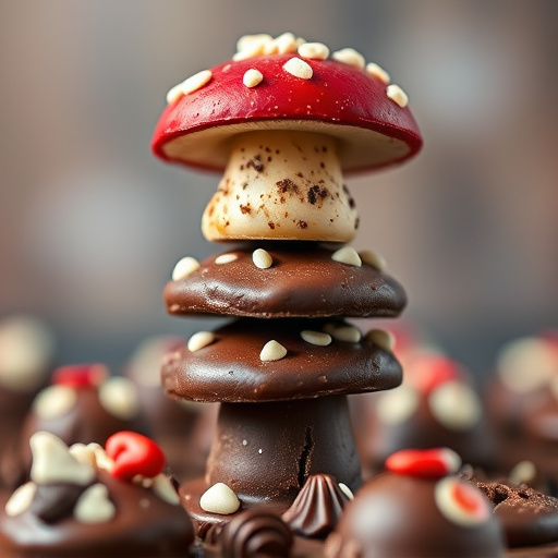 Stacked Magic Mushroom Chocolates Macro