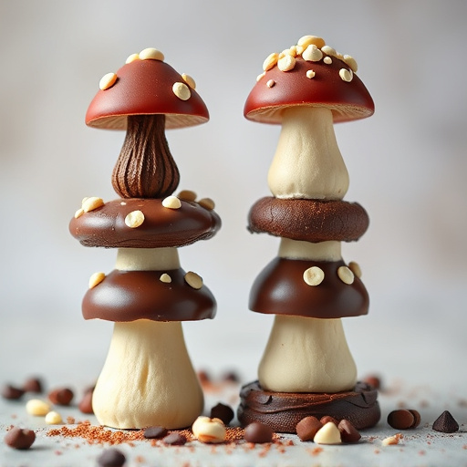 Stacked Magic Mushroom Chocolates Macro