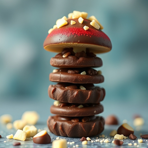 Stacked Magic Mushroom Chocolates Macro