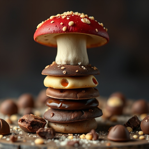 Stacked Magic Mushroom Chocolates Macro