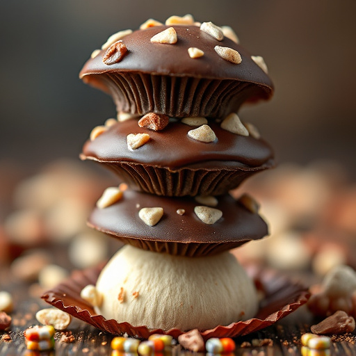 Stacked Magic Mushroom Chocolates Macro