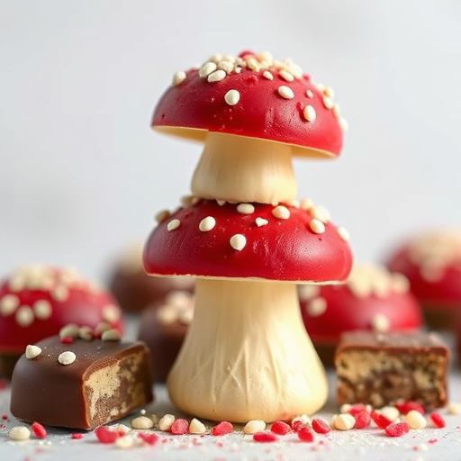 Stacked Magic Mushroom Chocolates Macro