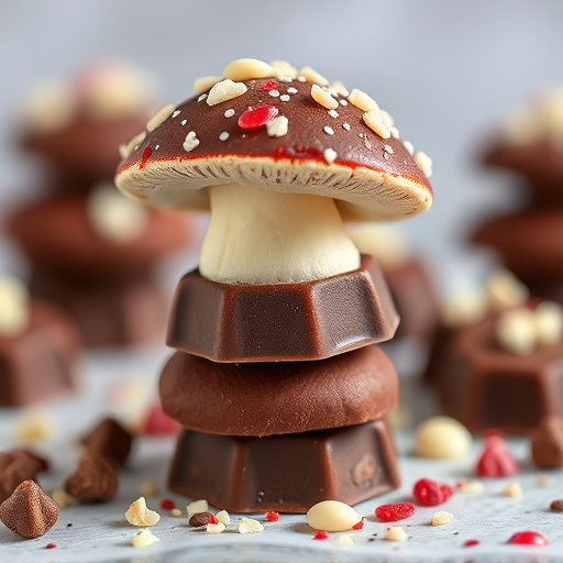 Stacked Magic Mushroom Chocolates Macro
