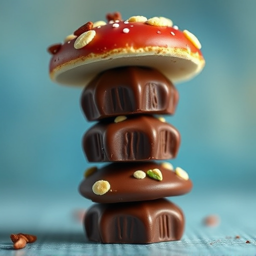 Stacked Magic Mushroom Chocolates Macro