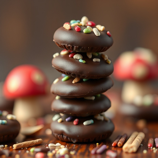 Stacked Magic Mushroom Chocolates Macro
