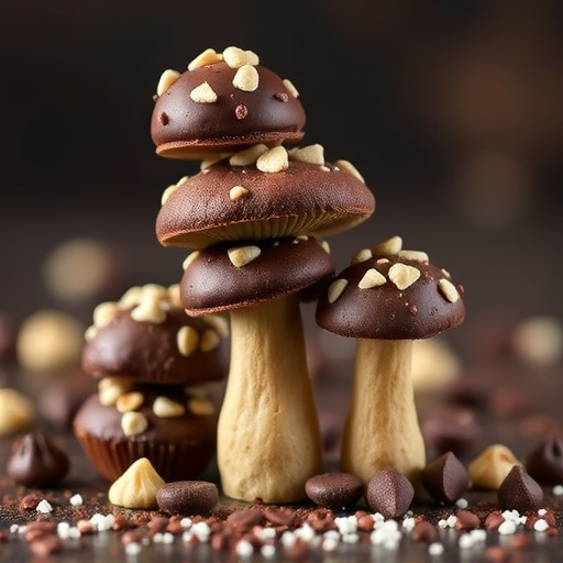 Stacked Magic Mushroom Chocolates Macro