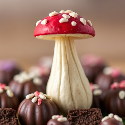 Stacked Magic Mushroom Chocolates Macro