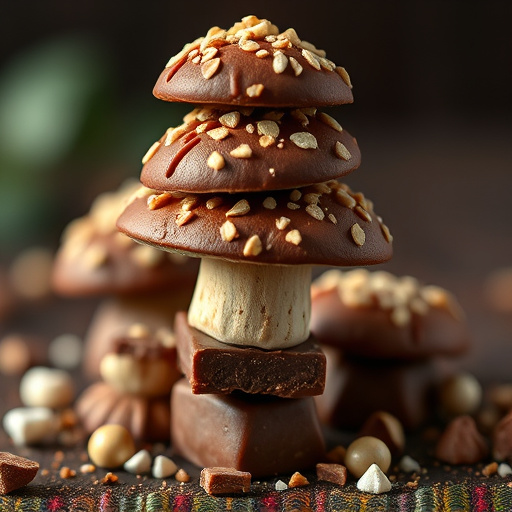 Stacked Magic Mushroom Chocolates Macro