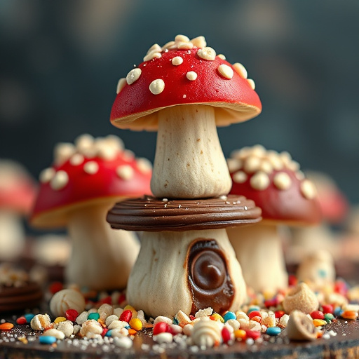 Stacked Magic Mushroom Chocolates Macro