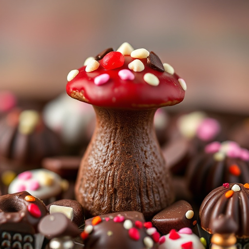 Stacked Magic Mushroom Chocolates Macro