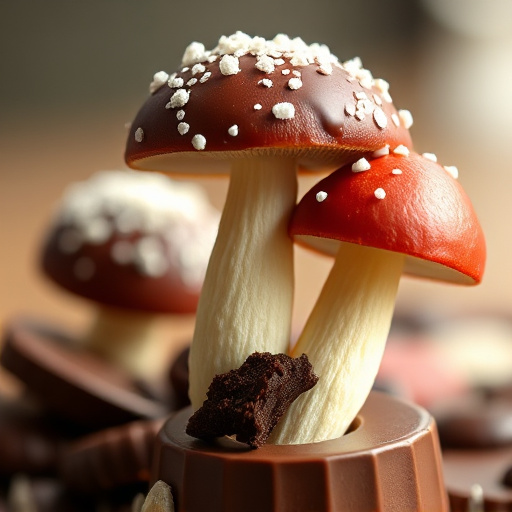 Stacked Magic Mushroom Chocolates Macro