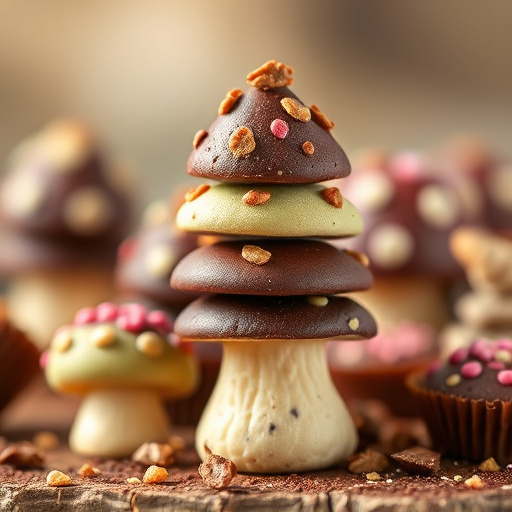 Stacked Magic Mushroom Chocolates Macro