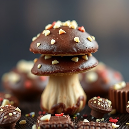 Stacked Magic Mushroom Chocolates Macro