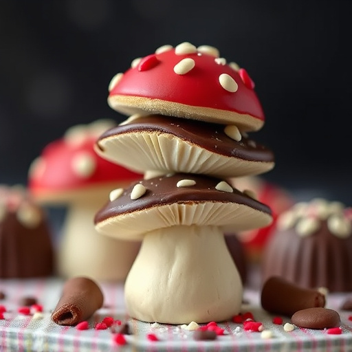 Stacked Magic Mushroom Chocolates Macro