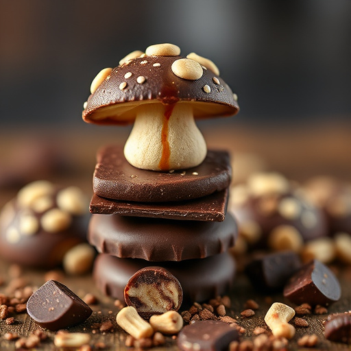 Stacked Magic Mushroom Chocolates Macro