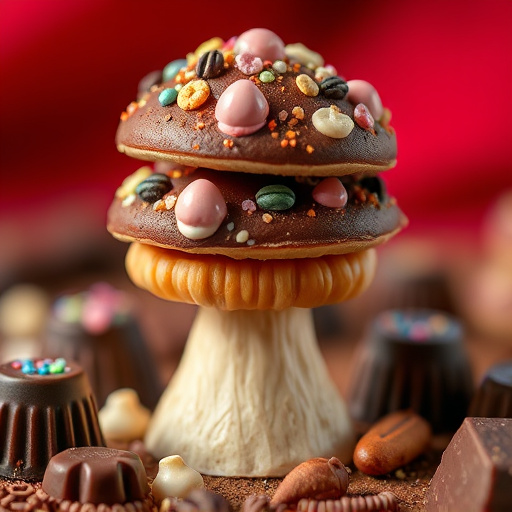 Stacked Magic Mushroom Chocolates Macro